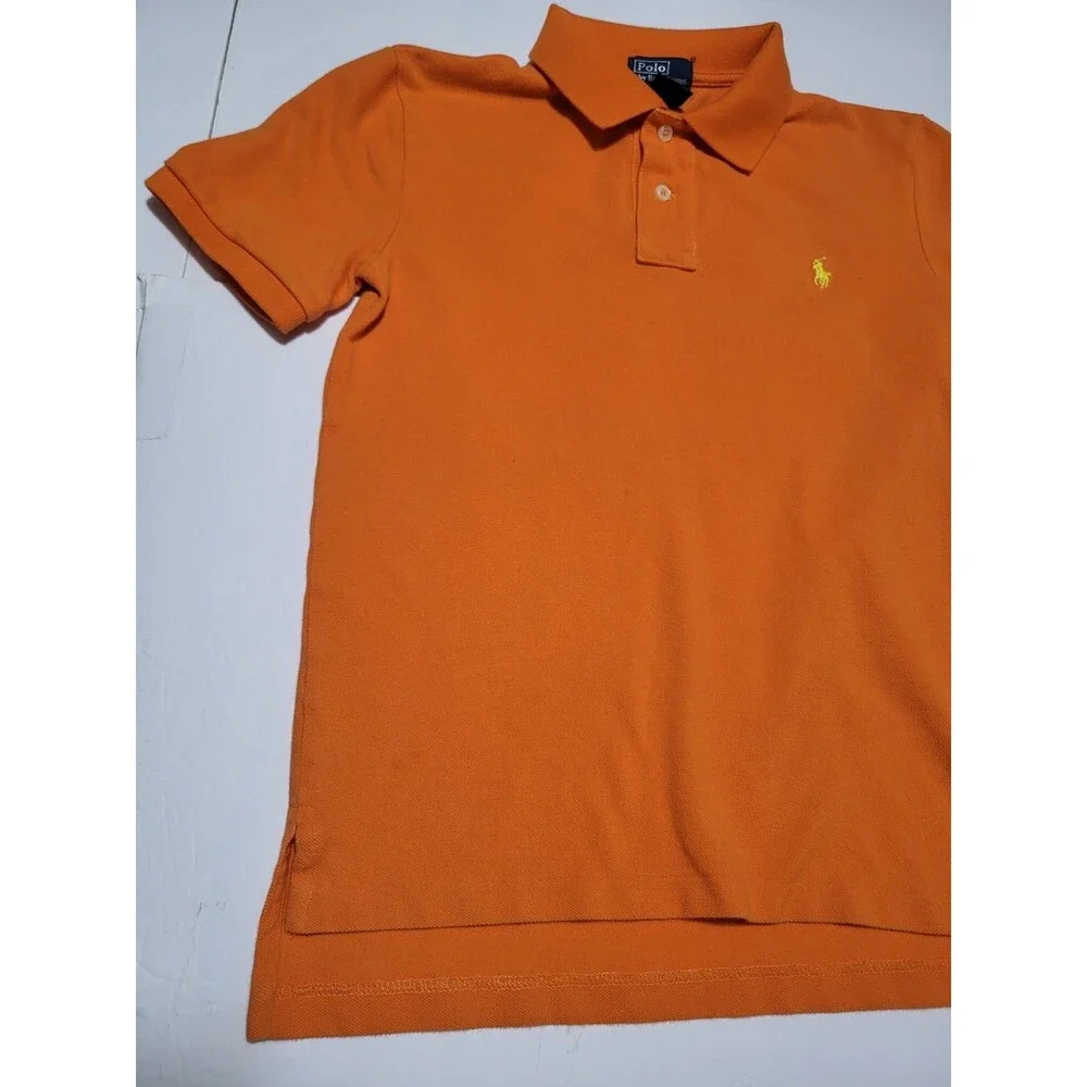 (#L3) Polo By Ralph Lauren Short Sleeve Orange Size Kid's M (10-12)
